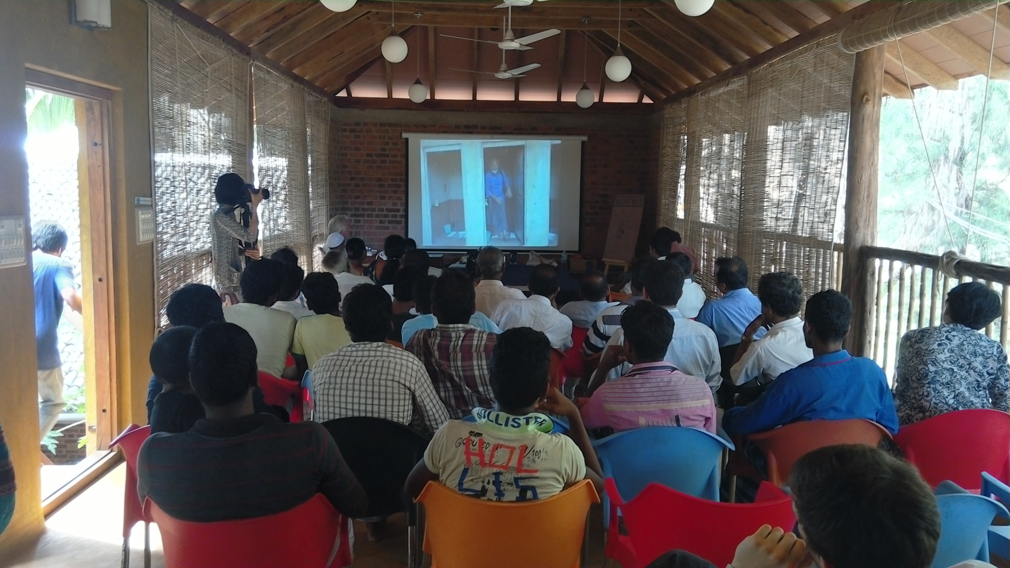 A community meeting with Panchabhuta field staff, Kagal